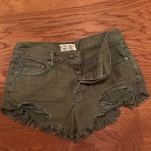 FREE PEOPLE Distressed Jean Shorts